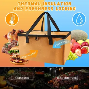 Large capacity insulated cooler bag for outdoor camping barbecue picnic food preservation.
