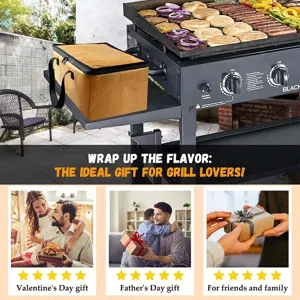 Large capacity insulated grill bag for outdoor camping, BBQ meat storage and travel.