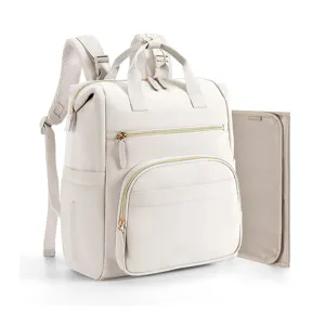 Waterproof diaper backpack for mom, lightweight baby nappy bag with changing pad included.