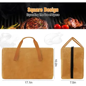 Large Capacity Picnic Cooler Bag Thermal Insulated Barbecue Tote Bag Waterproof Zipper Handbag For Outdoor Camping