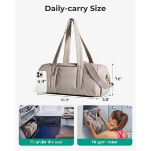Women puffy quilted duffel bag mini gym shoulder bag with removable adjustable crossbody strap