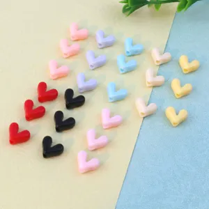 Acrylic Heart Loose Beads DIY Jewelry Necklace Bracelet Making Accessories Peach Heart Bead Craft Materials