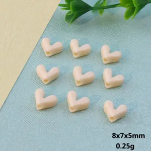 8mm heart-shaped loose beads with vertical hole for DIY jewelry making necklaces and bracelets.