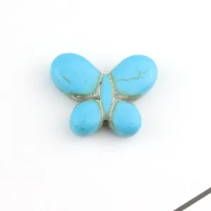 DIY turquoise butterfly bead, natural crack style, direct hole for necklace bracelet craft