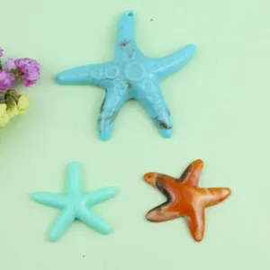 DIY turquoise starfish stone beads charms for handmade necklace bracelet jewelry making