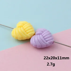 Twisted heart acrylic loose beads diy jewelry making accessories 22x20x11mm 2.7g