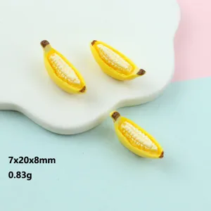 Mini resina metà banana sbucciata cabochon ciondolo per fai da te gioielli artigianato.
