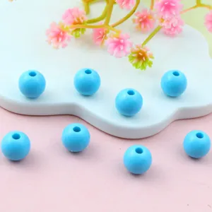 Blue acrylic round beads 6mm 8mm loose spacer beads for DIY jewelry making accessories.