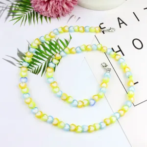 Colorful Acrylic Heart Bead Mask Chain Glasses Holder Eyewear Retainer Strap Lanyard