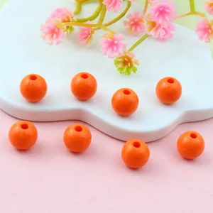 Solid color acrylic round beads for DIY jewelry making, spacer beads, and crafting accessories.