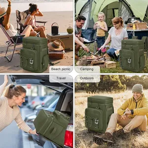 Multifunctional insulated cooler backpack, waterproof tactical lunch bag for camping and picnic.