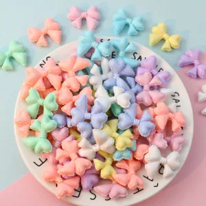Macaron Color Large Acrylic Bowknot Loose Beads DIY Phone Chain Beading Material Jewelry Accessories