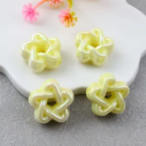 Acrylic Macaron Iridescent Hollow Five-Pointed Star Loose Beads DIY Phone Chain Detail