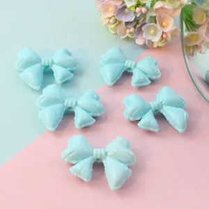 Light blue acrylic bow beads DIY charm jewelry making accessories for phone chains