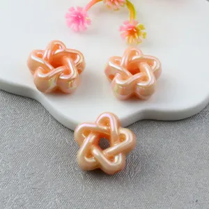 Acrylic star beads iridescent hollow five-pointed star spacer charms DIY jewelry making accessories