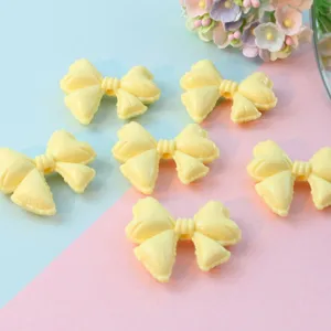 Macaron yellow acrylic bow loose beads for DIY phone charm and jewelry making supplies