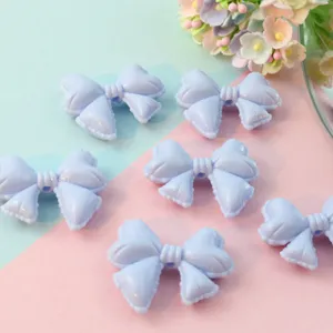 Macaron blue acrylic bowknot loose beads DIY phone chain jewelry accessories crafts