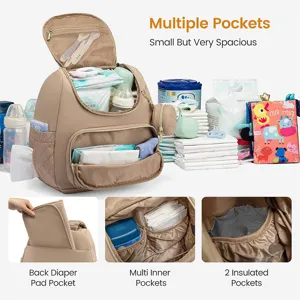 Sac à dos à langer imperméable avec matelas à langer, grand sac de voyage pour bébé.