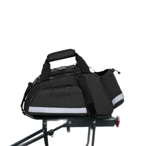 Black waterproof bicycle rear rack bag large capacity trunk bag for cycling travel