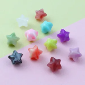 Gradient Acrylic Five Pointed Star Loose Beads DIY Jewelry Making Accessories