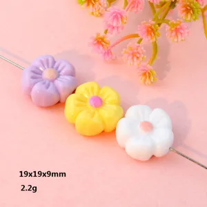 Acrylic flower beads loose charms for mobile phone chain jewelry DIY making accessories craft