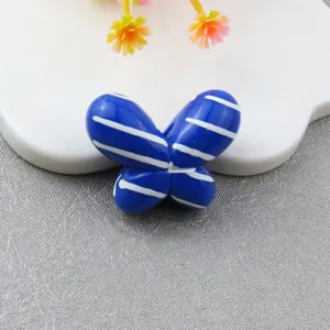 Large blue striped butterfly loose beads for DIY phone chains, jewelry making, and bag accessories.
