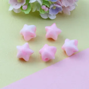 Acrylic gradient star beads detail view, perfect for DIY jewelry making and craft projects.