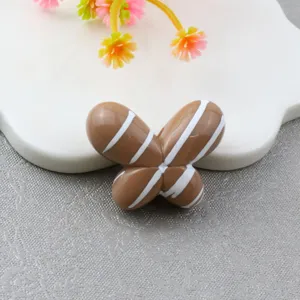 Large striped chubby butterfly loose beads, resin DIY jewelry making accessories for phone chains.