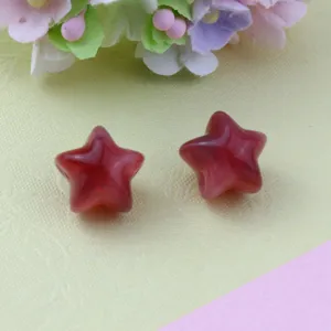 Acrylic star beads pink gradient DIY jewelry making loose beads cute star charms accessory