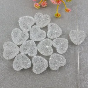 Clear acrylic heart sugar beads candy loose beads with straight holes for DIY jewelry making