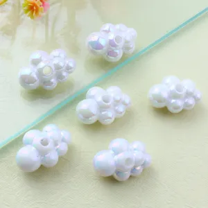 Acrylic 3D cloud loose beads, iridescent smooth surface craft DIY jewelry making charms.