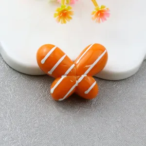 Large painted striped fat butterfly loose bead detail, perfect for DIY chain making.