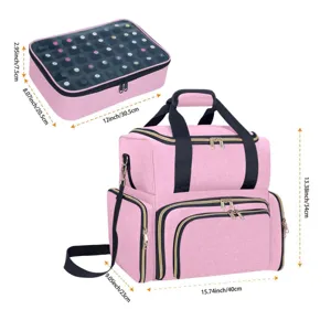 Large Capacity Cosmetic Bag Multifunctional Travel Makeup Organizer Portable Handbag Crossbody Nail Tool Bag
