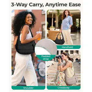 Casual lightweight puffer shoulder bag versatile dumpling crossbody bag for daily commuting style.