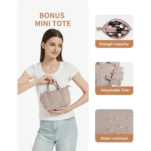 Stylish mini tote bag with large capacity, detachable design, and water-resistant fabric.