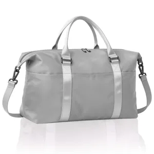 Grande borsa da viaggio grigia impermeabile borsa sportiva donna per breve viaggio weekend