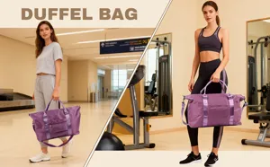 Grande borsone da viaggio per donna, borsa impermeabile leggera ed elegante per brevi viaggi e sport.
