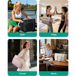 Puffy quilted tote bag, large capacity stylish shoulder handbag for gym, travel and work