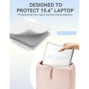Laptop backpack detail view showing 15.6 inch laptop protection with 5mm EPE foam padding.