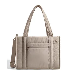 Large capacity casual tote bag, trendy commuter shoulder bag with stylish lightweight design.