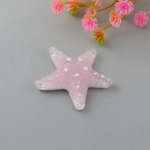 Pink glitter starfish resin patch accessory for cute hair clips shoes DIY craft decoration.