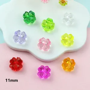 Colorful acrylic four leaf clover loose beads 11mm DIY jewelry making spacer charms