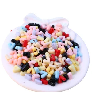 Colorful V heart loose beads 8mm DIY bracelet necklace jewelry making craft accessories