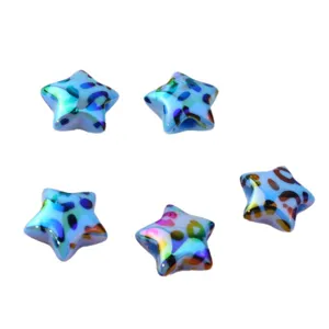 UV galvanisierte bunte Leo-Print Stern Perlen für DIY Haarschmuck Schmuckherstellung