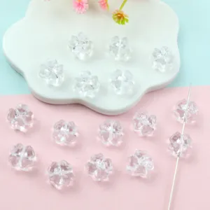 Transparent acrylic four leaf clover beads for DIY jewelry making bracelets necklaces.