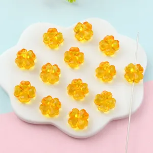 Acrylic four leaf clover beads colorful straight hole spacer beads for DIY jewelry making
