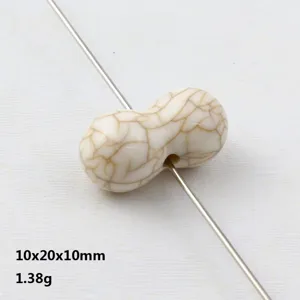 Perla arachide in acrilico crepato foro dritto DIY creazione di gioielli 10x20mm