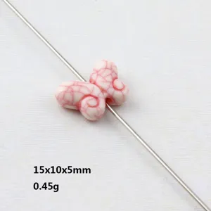 Perline farfalla in acrilico crepato rosa per la creazione di gioielli fai da te, 15x10x5mm.
