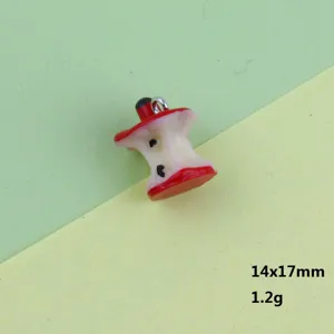 Simpatico ciondolo cuore di mela in resina per gioielli fai da te accessori 14x17mm 1.2g