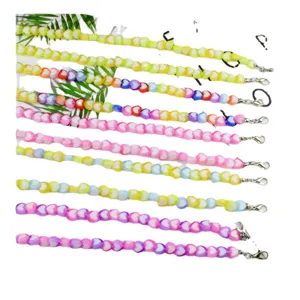 Colorful acrylic heart beaded mask chain glasses chain set, fashion hanging chain for daily use.